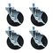 Bk Resources 5-inch Threaded Stem Casters, Hard Rubber Wheels, Brake, 300lb Cap, Grease/Water Resistant, 4PK 5SBR-6ST-HR-PS4 - alternate 1
